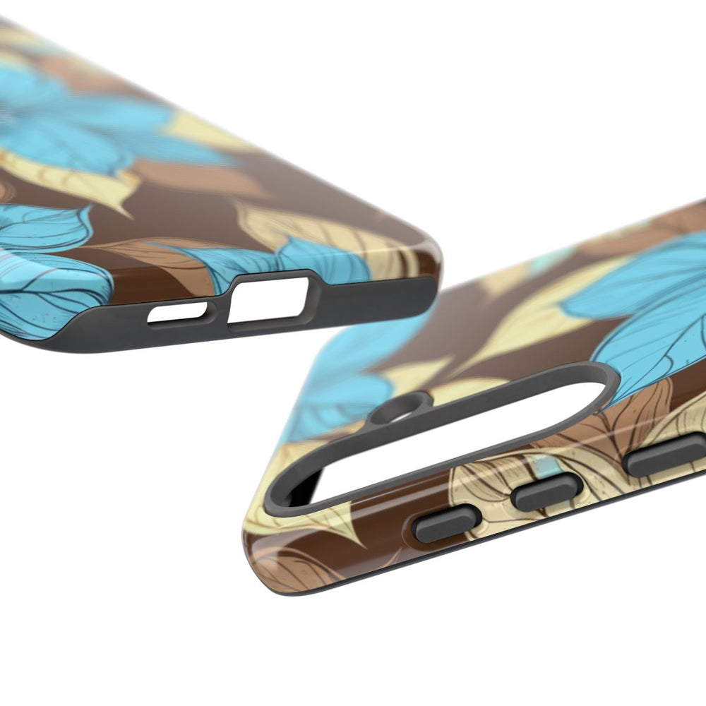 Turquoise en Beige Bloemenpatroon