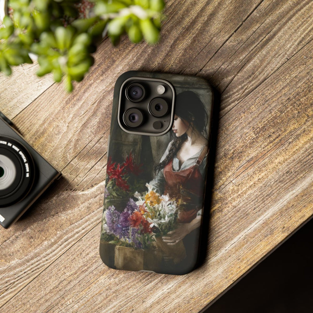 Vrouw met Bloemen in Waterverf