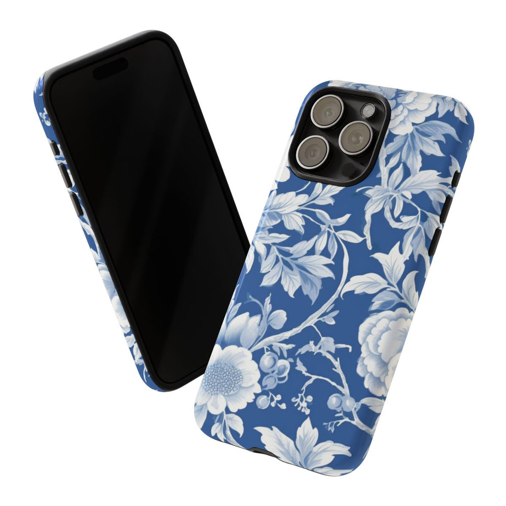 Blauw-Wit Bloemenpatroon