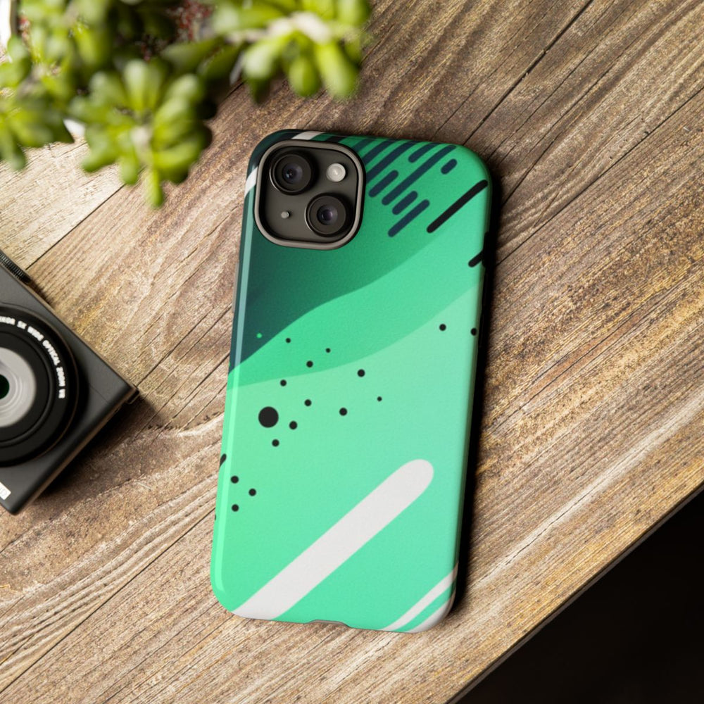 Geometrisch Groen-Zwart Abstract Patroon