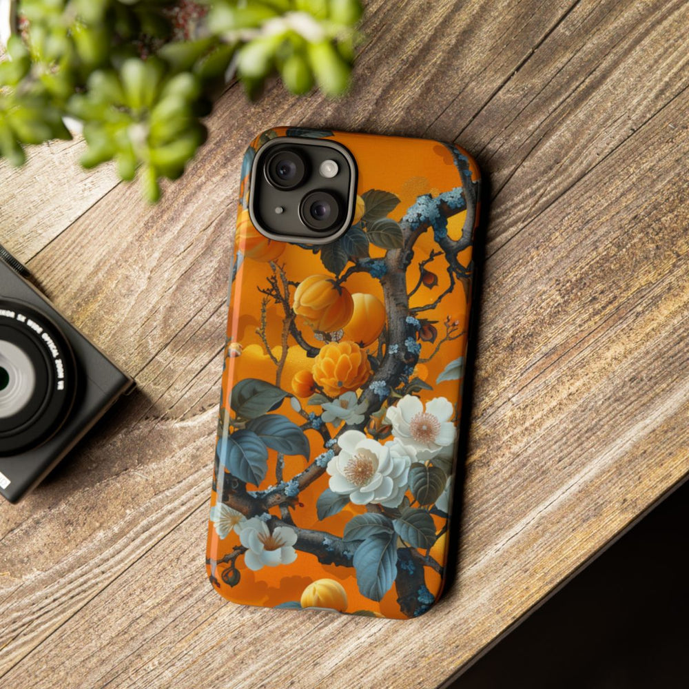 Vintage Botanisch Oranje Bloemenpatroon
