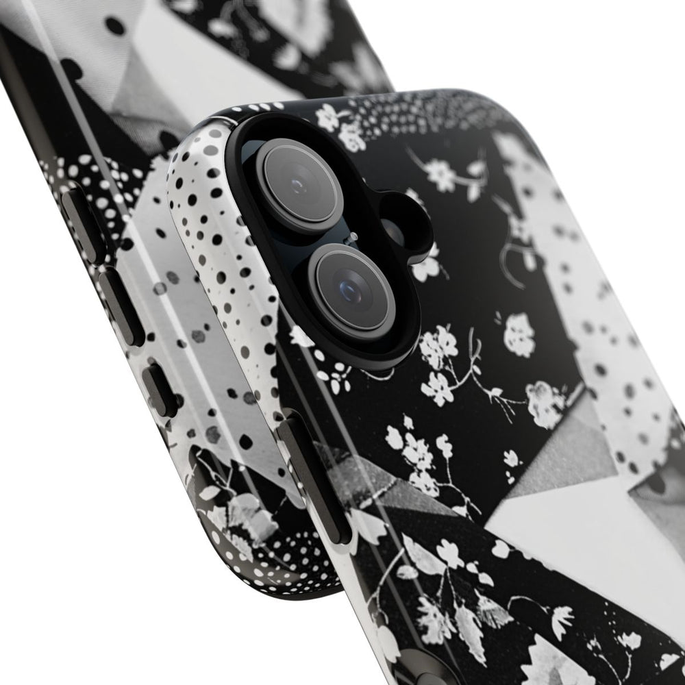 Monochrome Bloemen- en Polkadot Patchwork