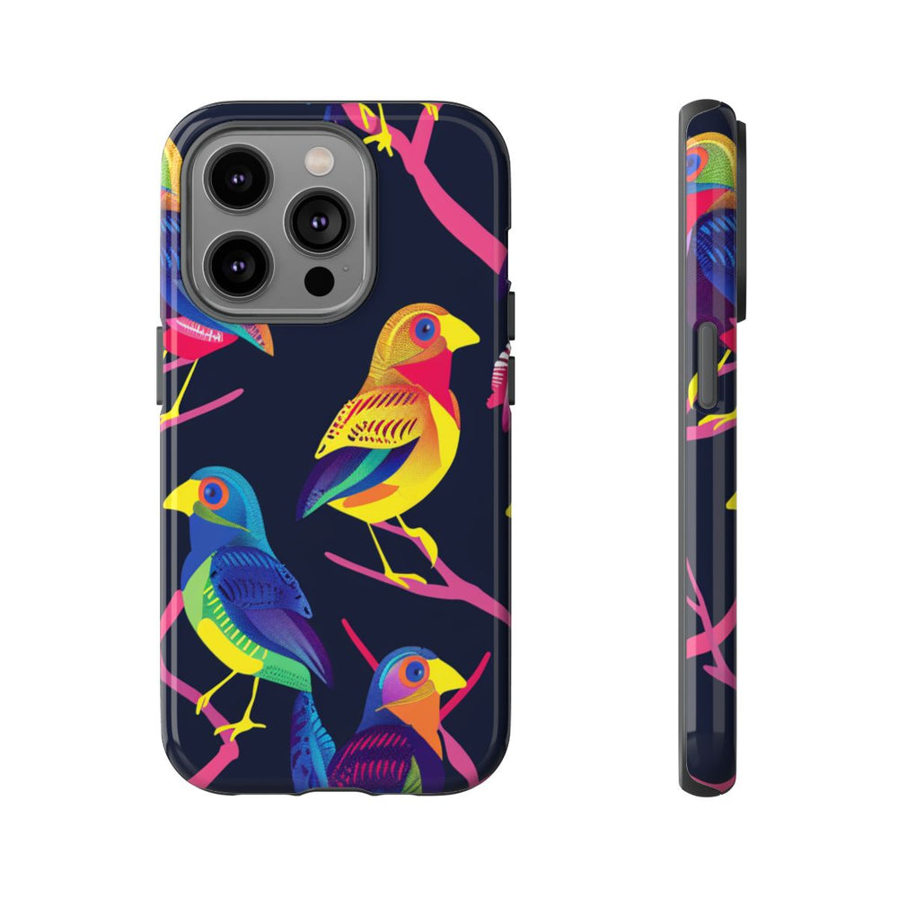 Neonkleurige Vogels op Takken