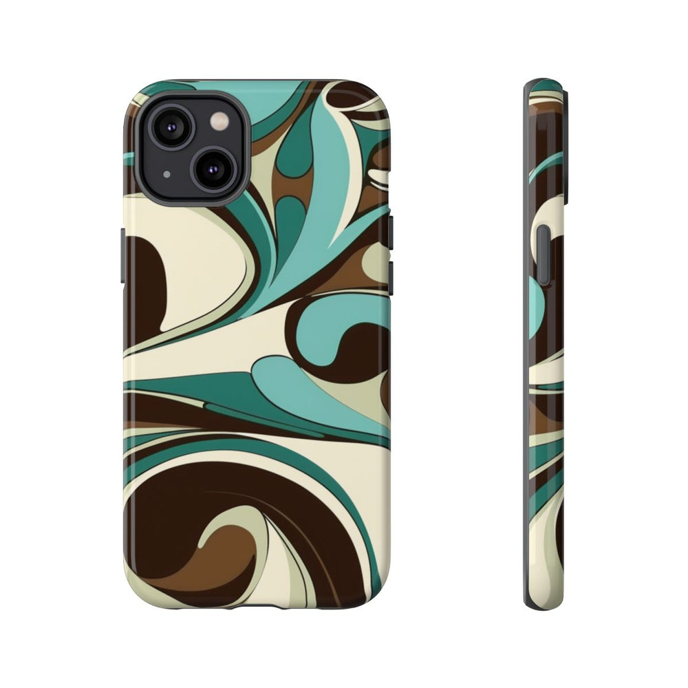 Abstracte Swirl in Teal en Bruin