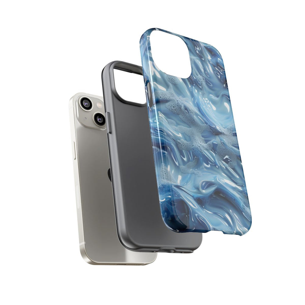 Blauw Abstract Golvend Patroon