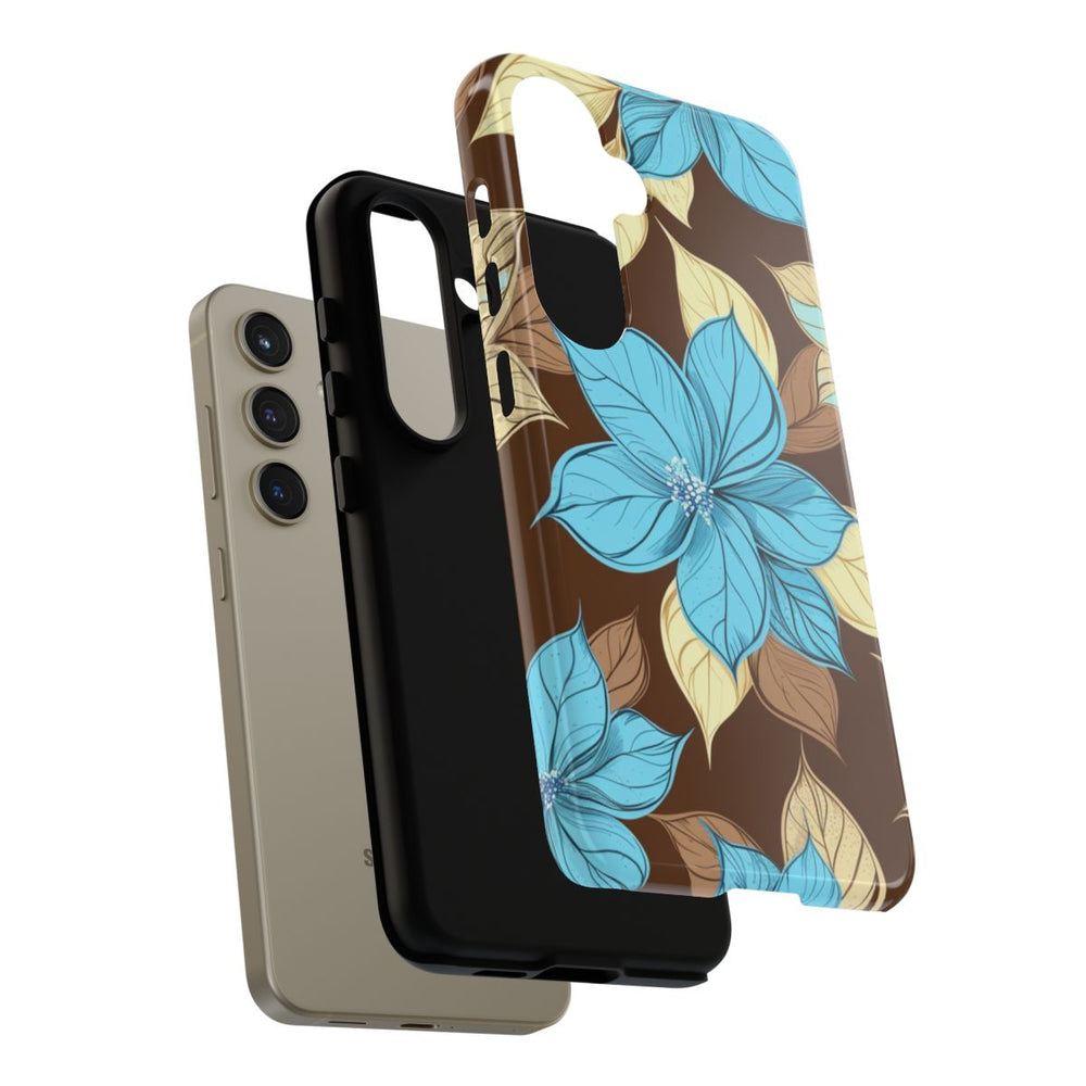 Turquoise en Beige Bloemenpatroon