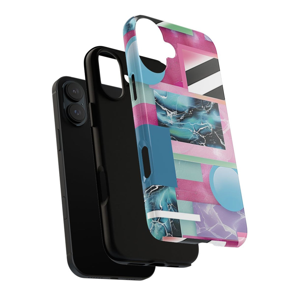 Abstract Geometrisch Patroon in Roze en Blauw