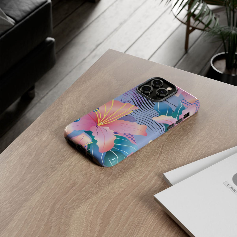 Roze Bloemenpatroon met Abstracte Accenten