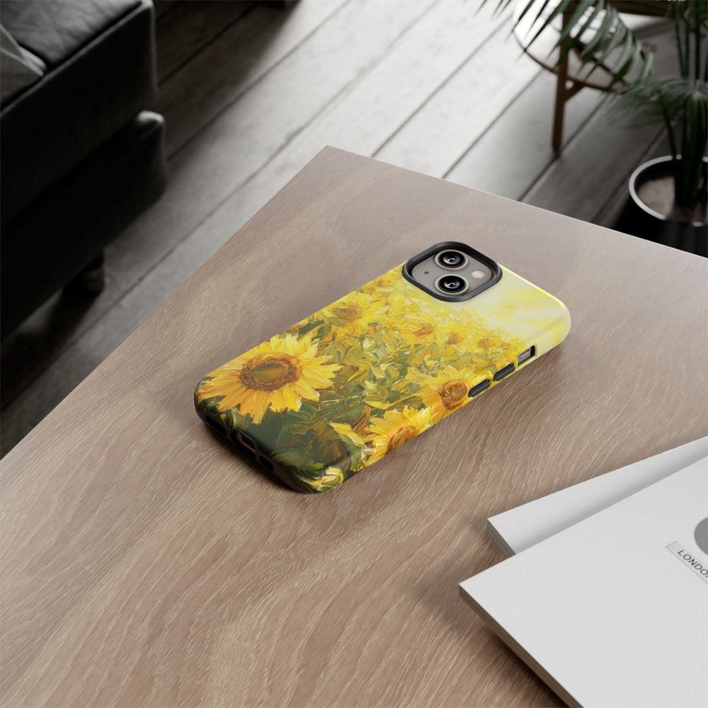 Zonnebloemenveld met Stralende Zonneschijn