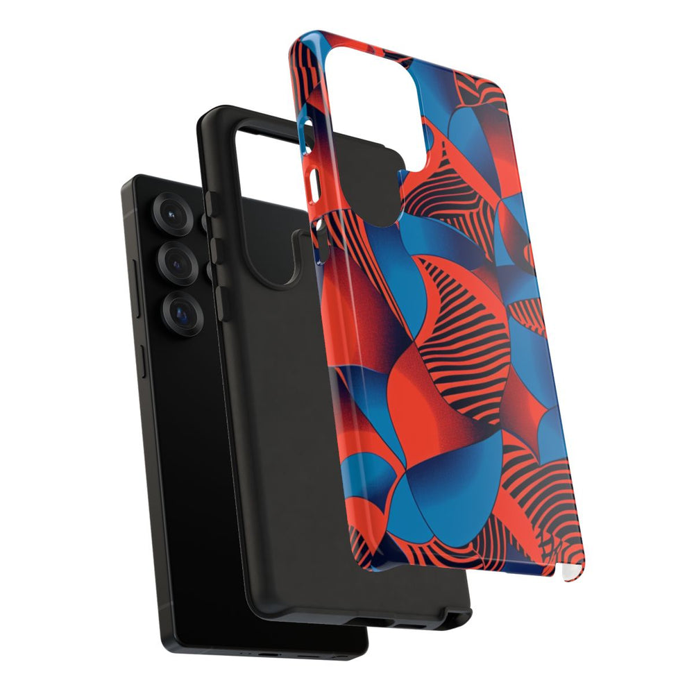 Levendig Rood-Blauw Abstract Patroon