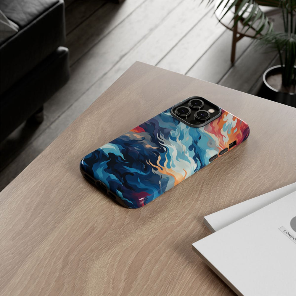 Abstracte Oceaangolven met Vurige Kleuren