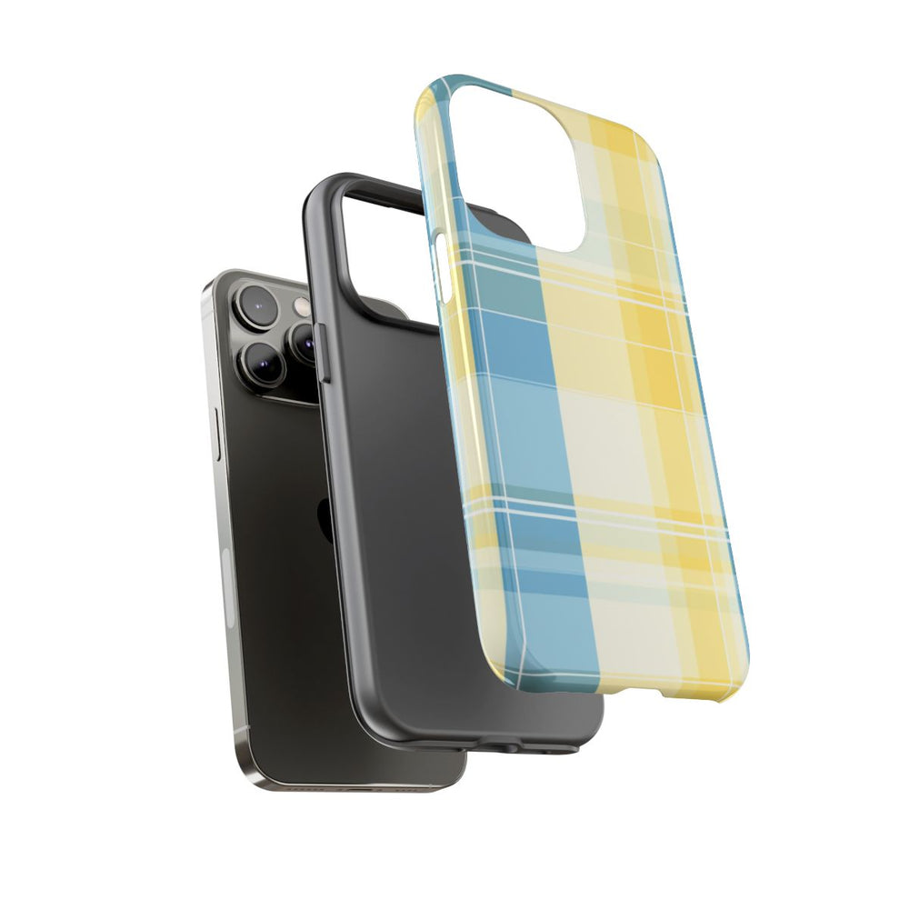 Ocean Blue en Geel Geruit Patroon