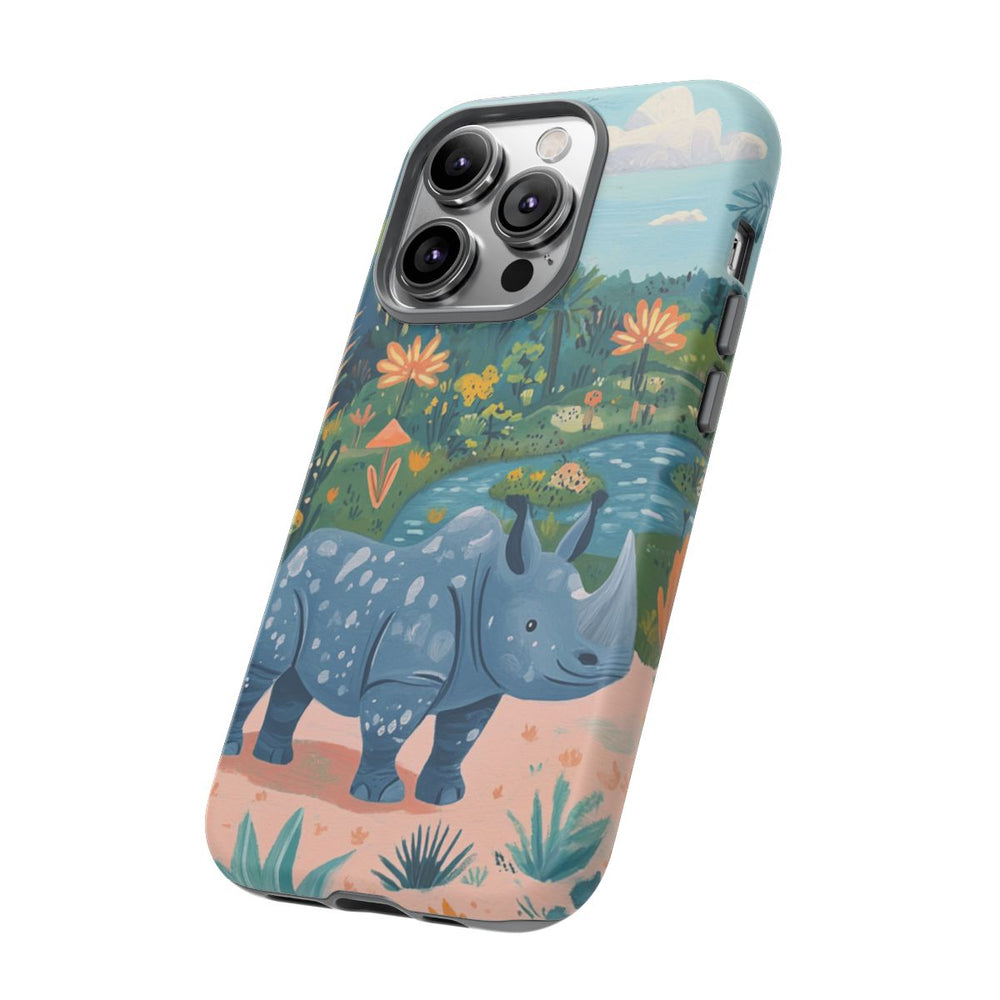 Blauwe Neushoorn Illustratie