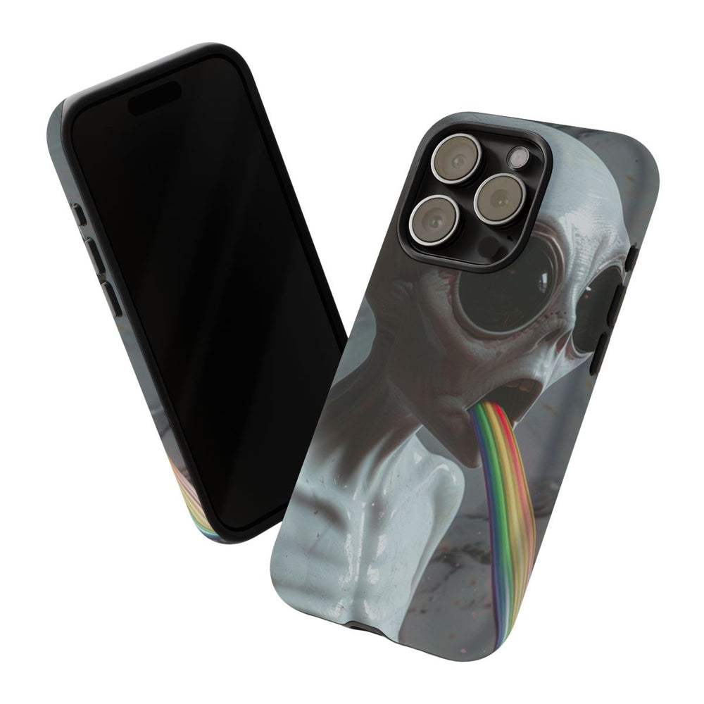 Grijze Alien met Regenboogstraal
