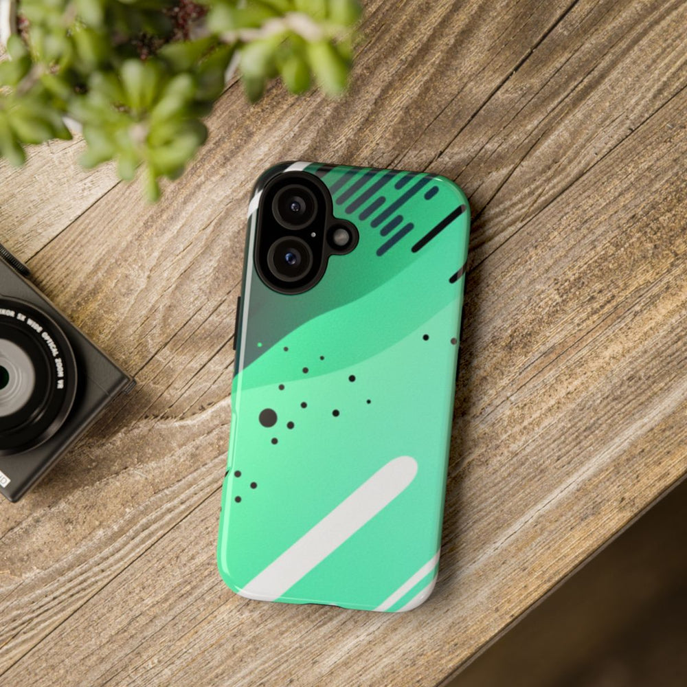 Geometrisch Groen-Zwart Abstract Patroon