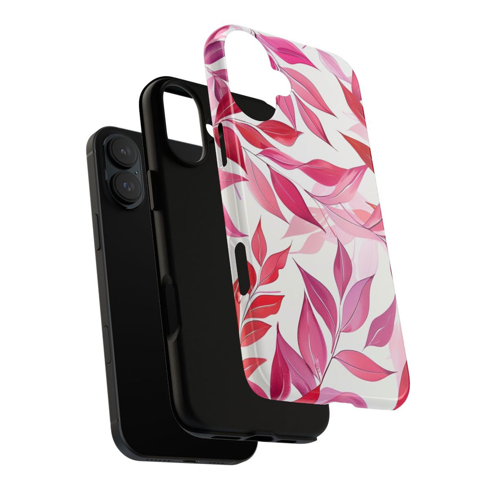 Roze en Rode Bladerenpatroon