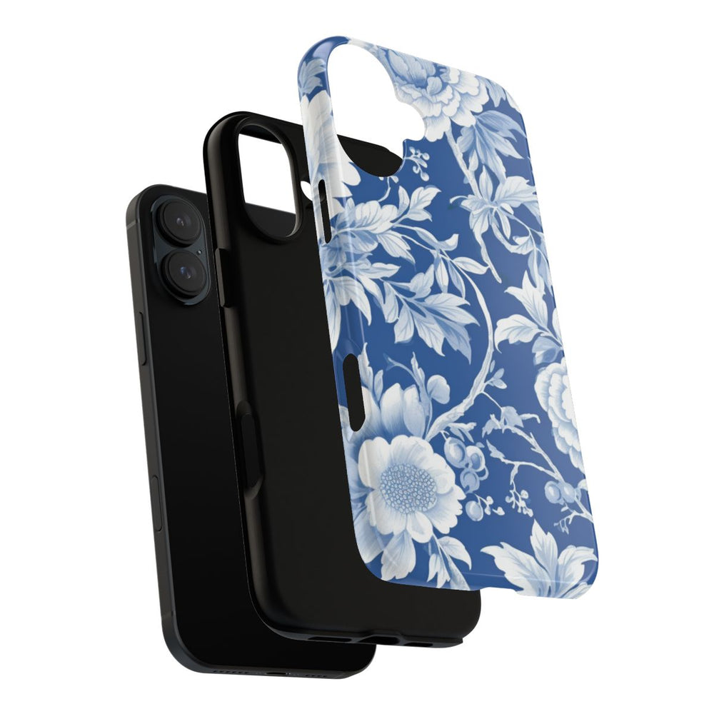 Blauw-Wit Bloemenpatroon