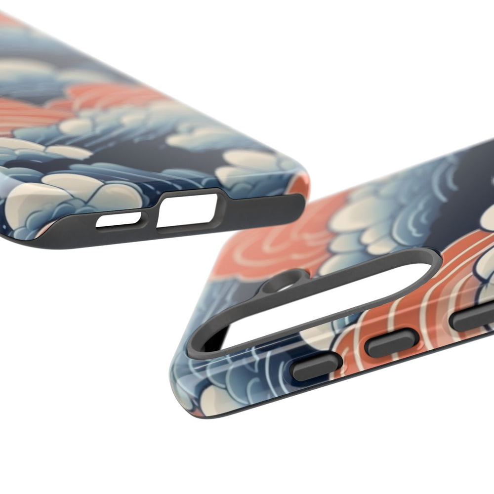 Gestileerd Wolkenpatroon in Blauw en Oranje