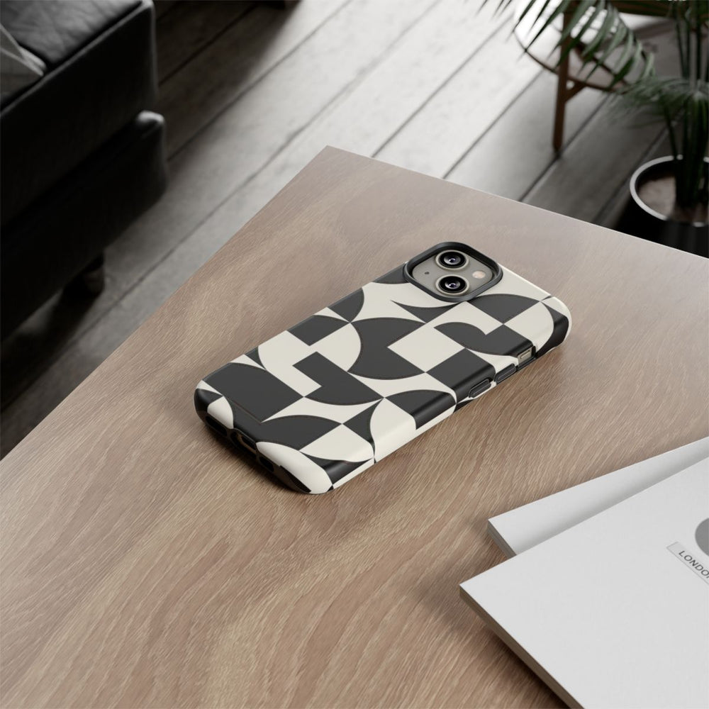 Zwart-Wit Geometrisch Abstract Patroon