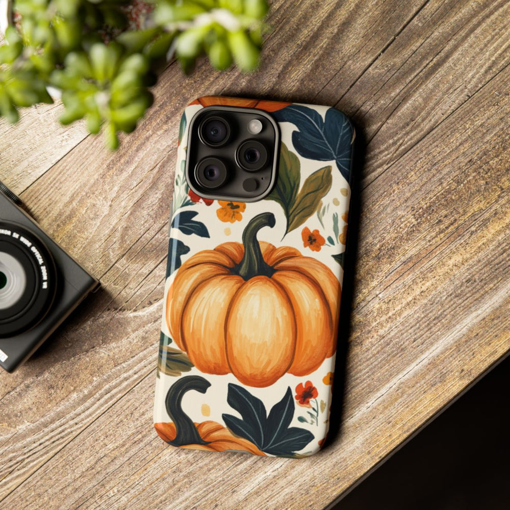 Herfst Pompoen en Bloemenpatroon