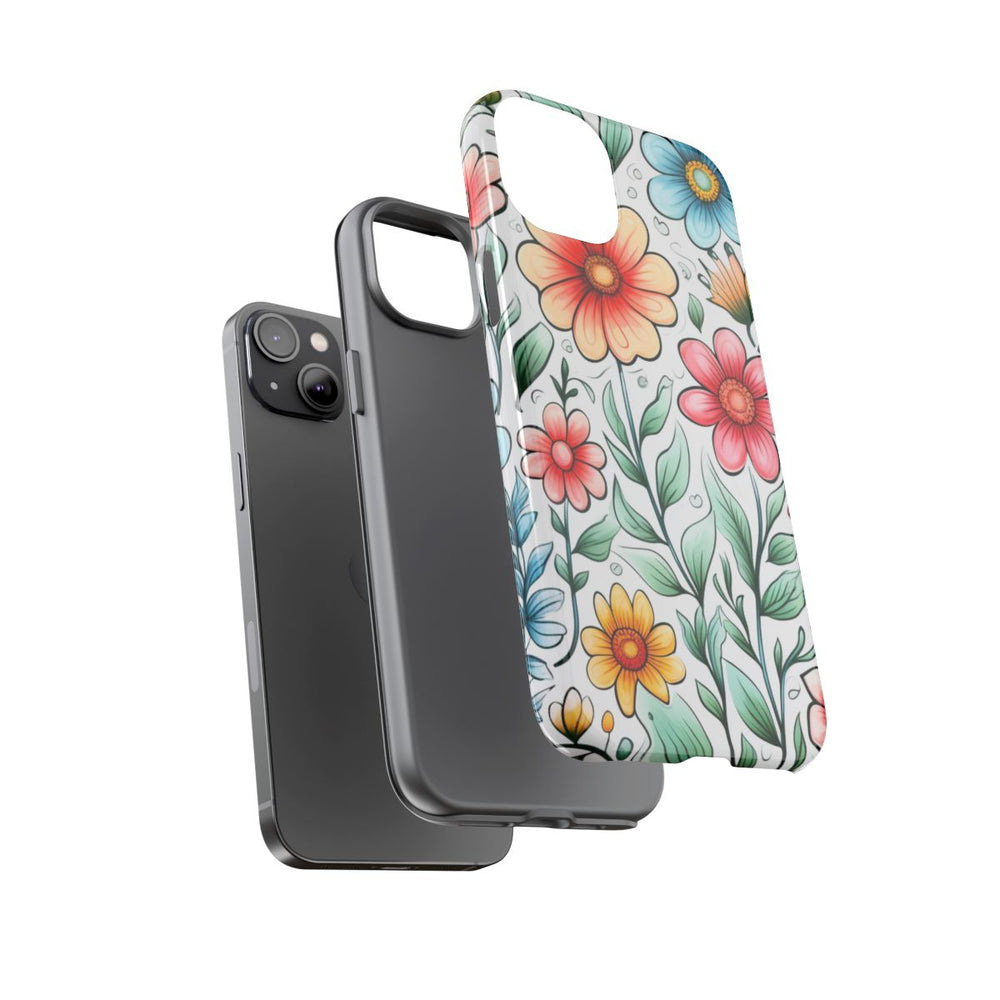 Kleurrijk Bloemenpatroon met Bladeren