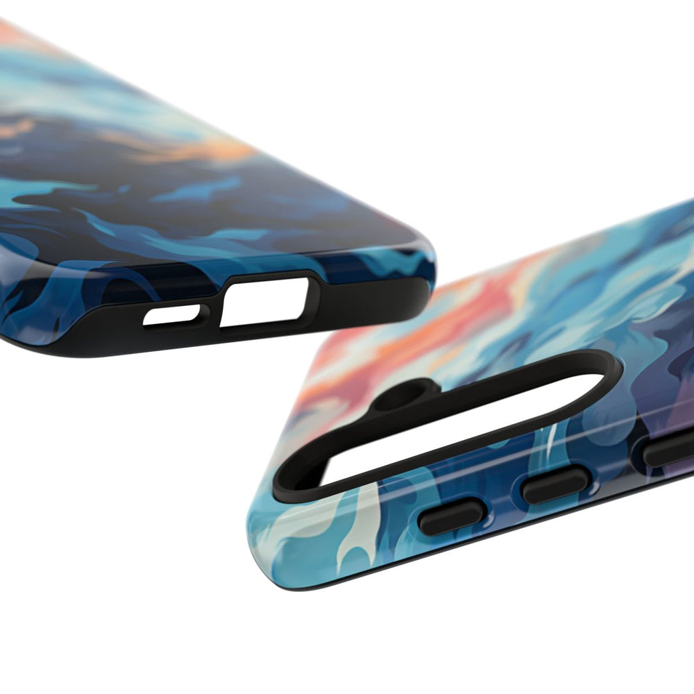 Abstracte Oceaangolven met Vurige Kleuren