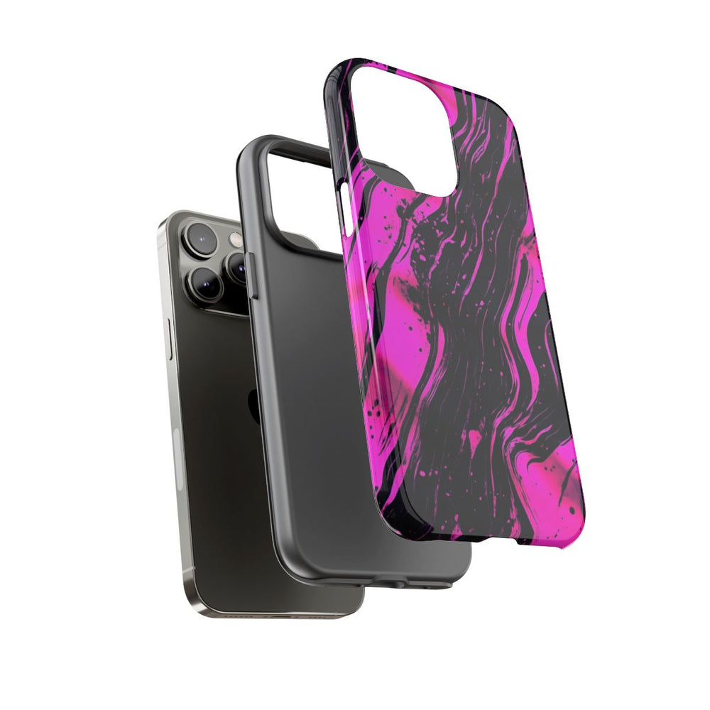 Neonroze en Zwart Abstract Patroon