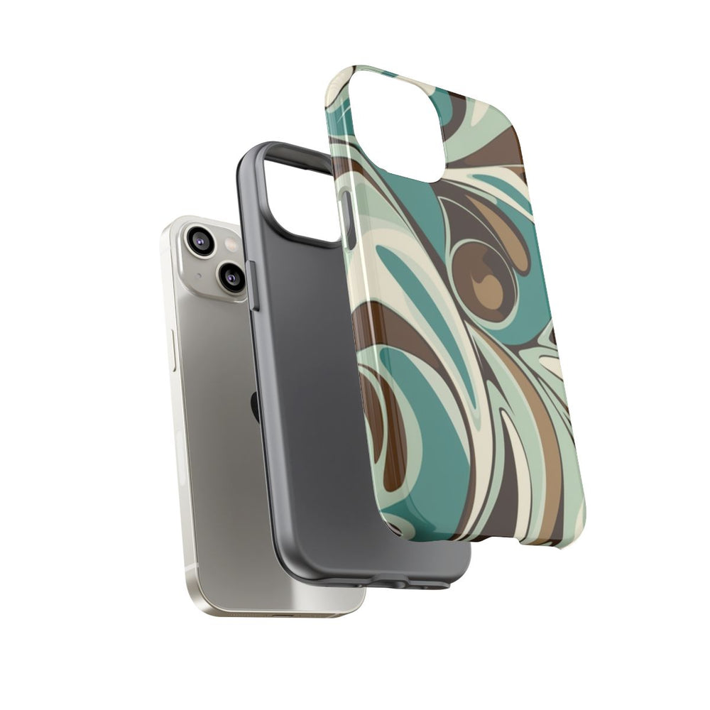 Abstracte Swirl in Teal en Bruin