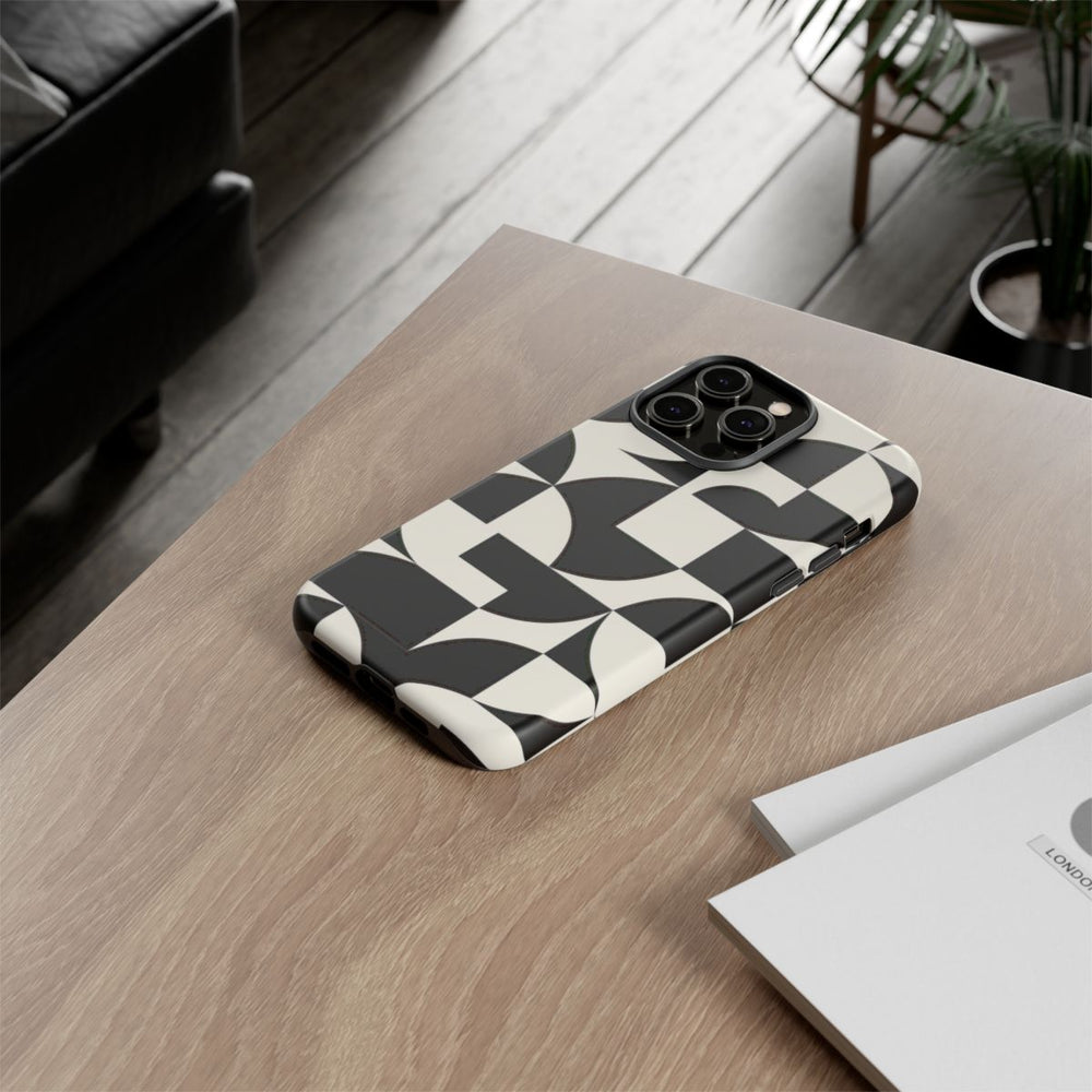 Zwart-Wit Geometrisch Abstract Patroon