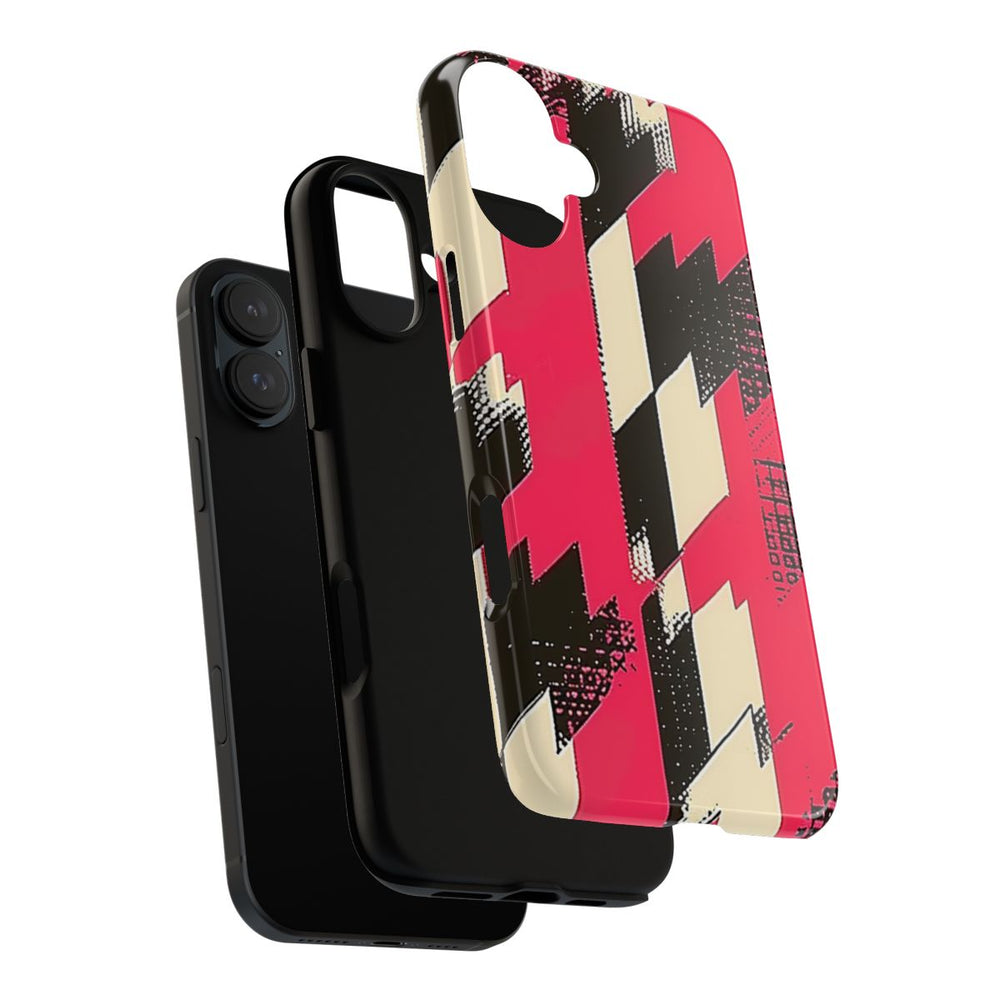 Roze en Zwart Pied-de-Poule Patroon