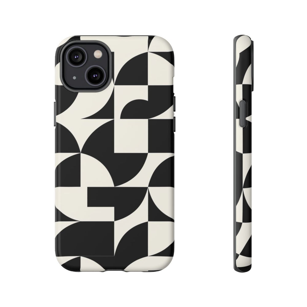 Zwart-Wit Geometrisch Abstract Patroon