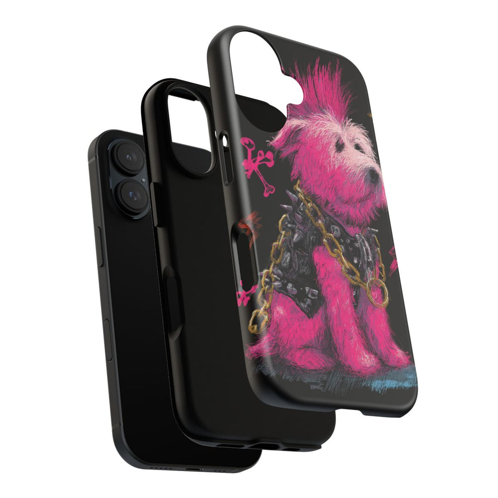 Roze Mohawk Punk Hond Illustratie