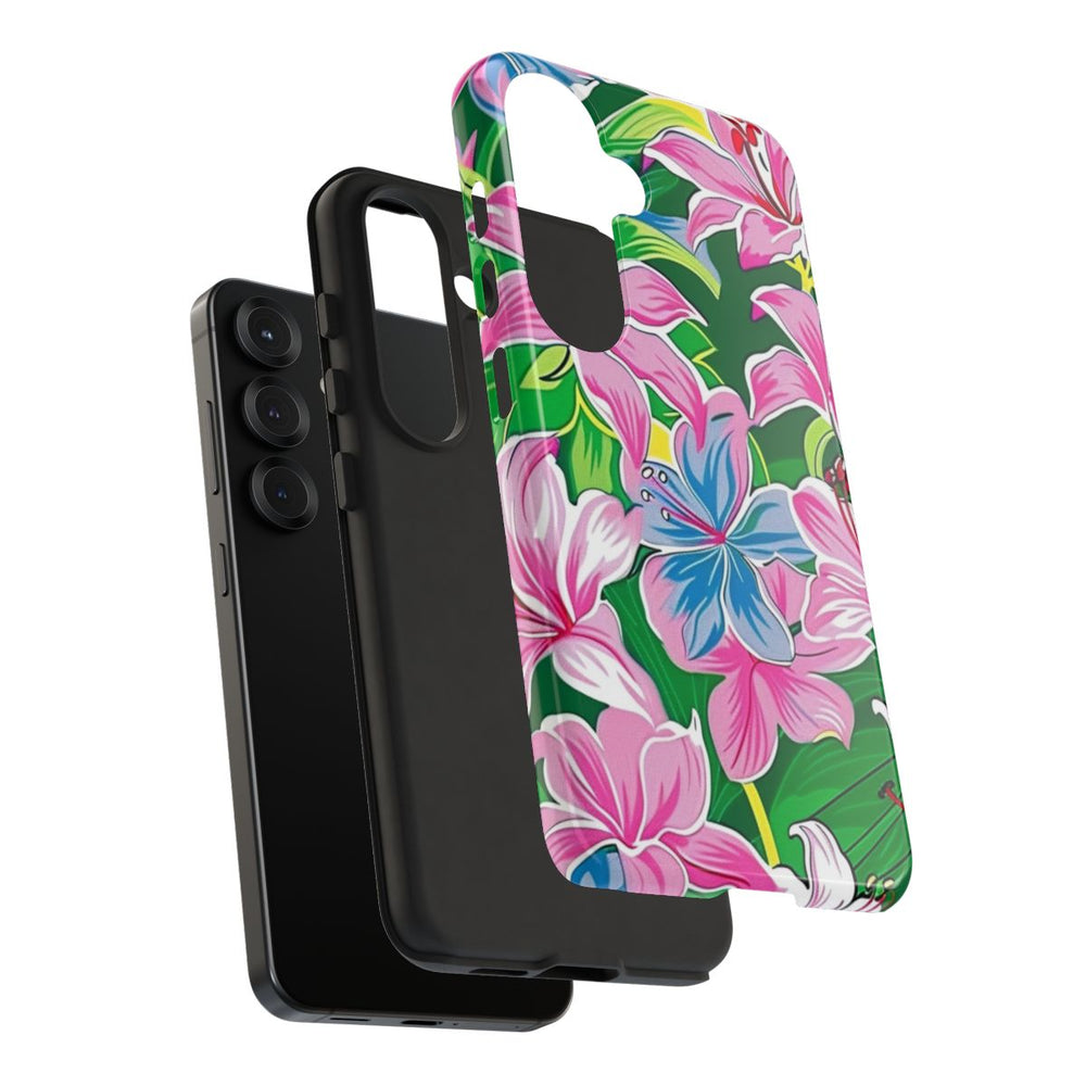 Roze en Blauwe Bloemenprint