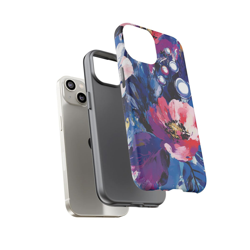 Abstracte Bloemenimpressie met Parelaccenten