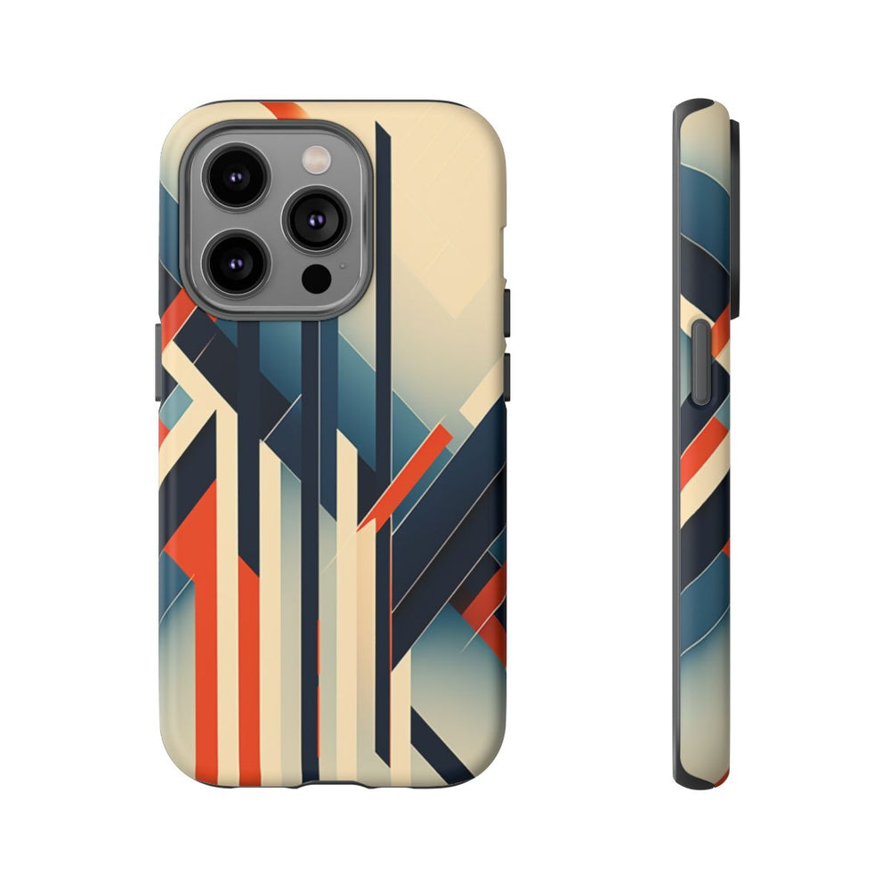 Geometrisch Abstracte Lijnen in Oranje en Blauw