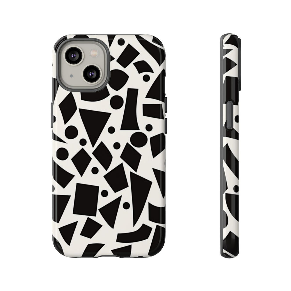 Zwart-Wit Geometrisch Abstract Patroon