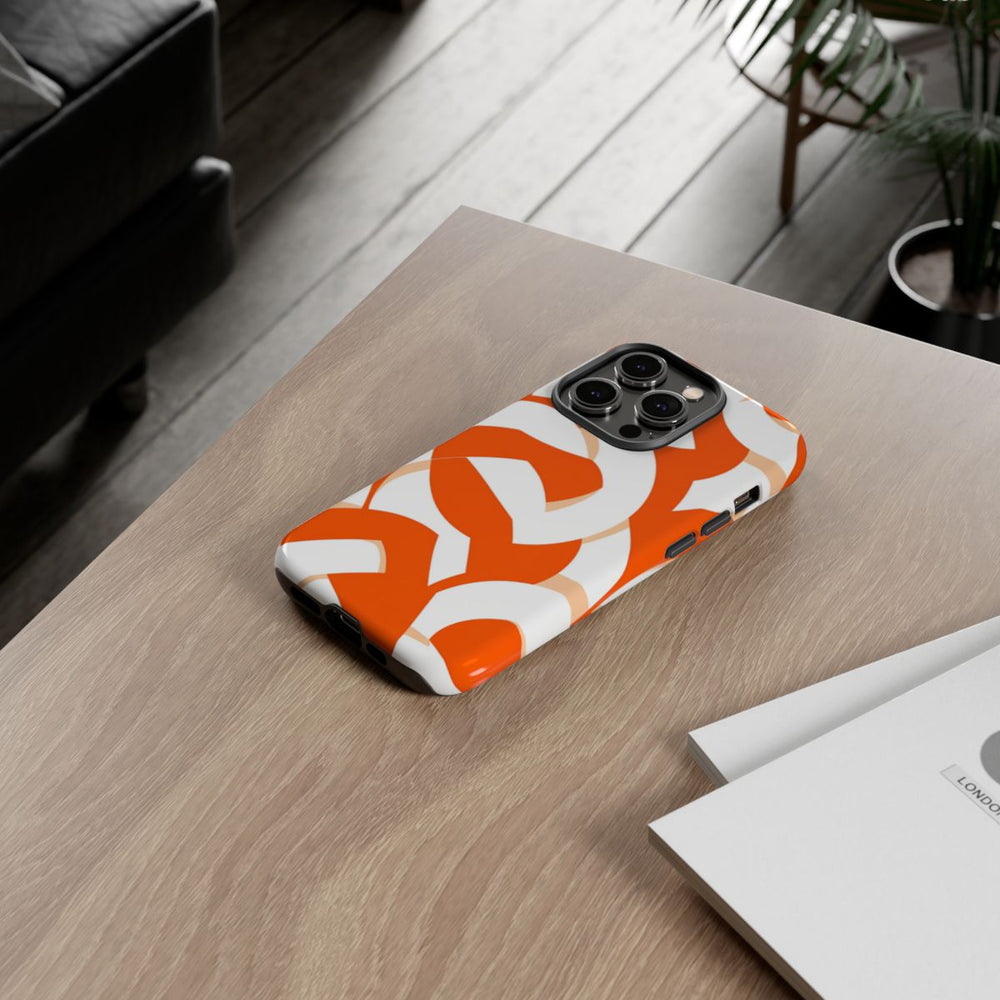 Oranje en Wit Geometrisch Patroon