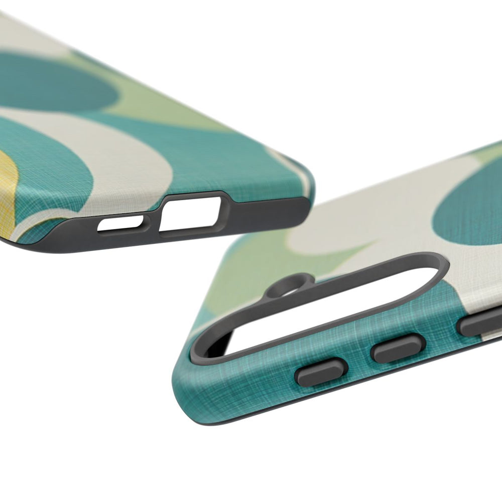 Retro Patroon met Blauwe en Gele Cirkels