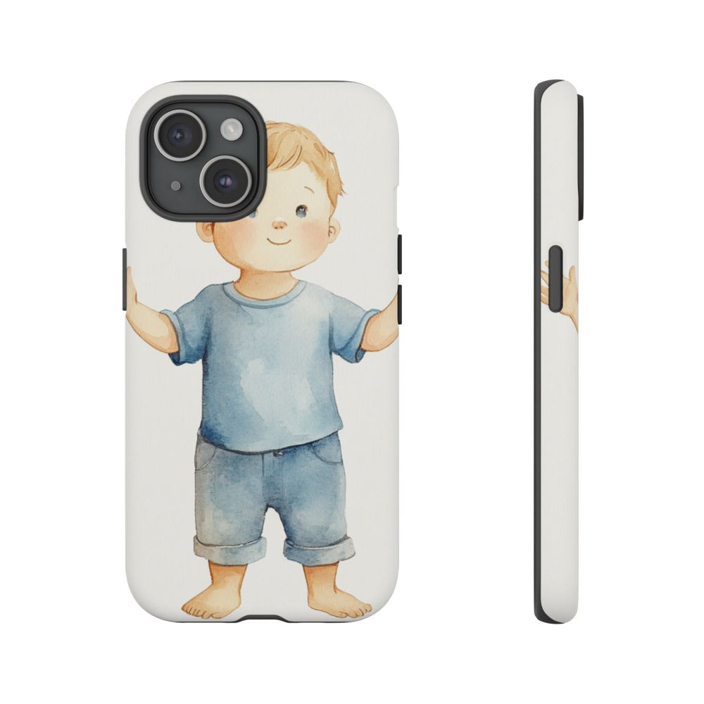 Aquarel Babyjongen met Opgeheven Armen
