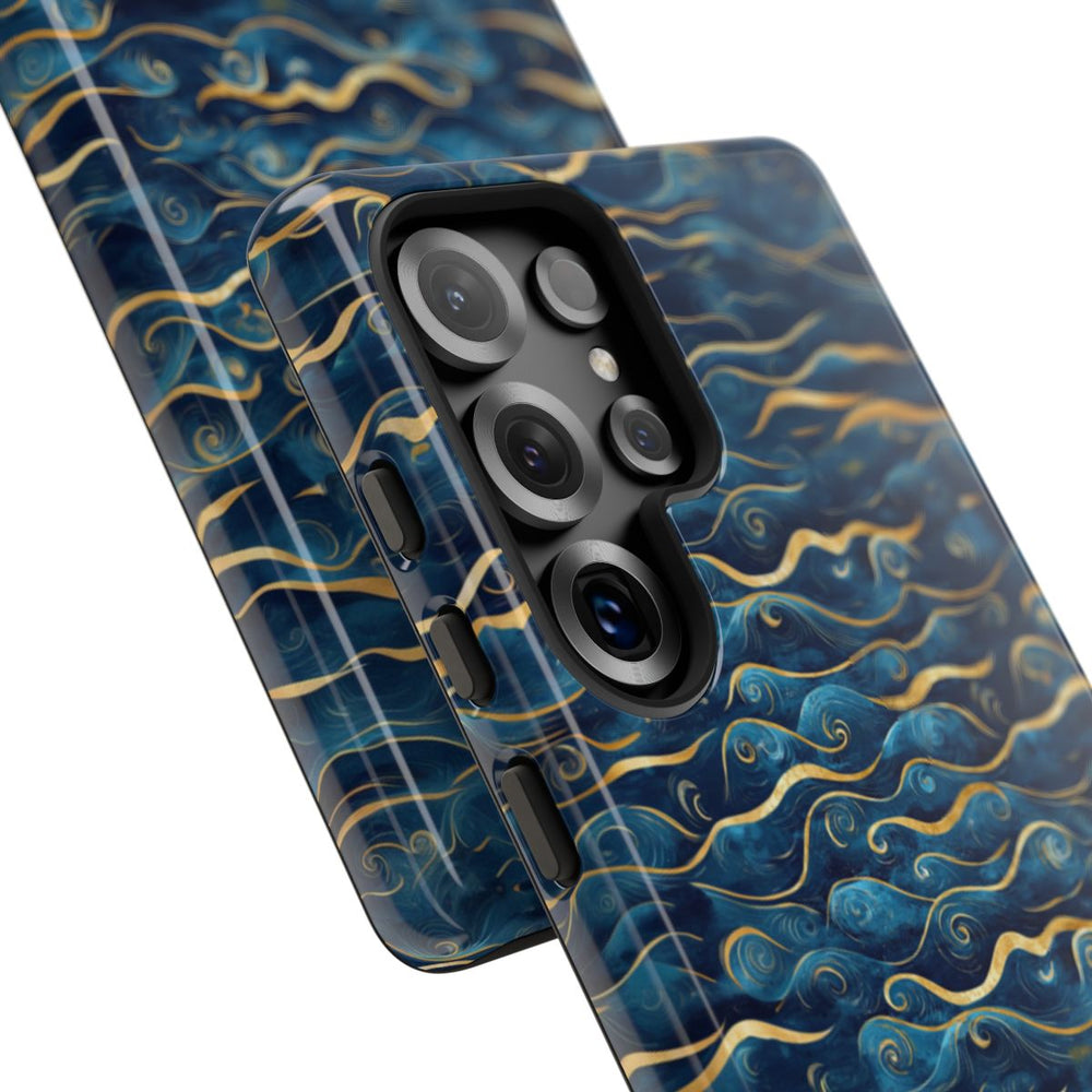 Blauw-Gouden Golfpatroon