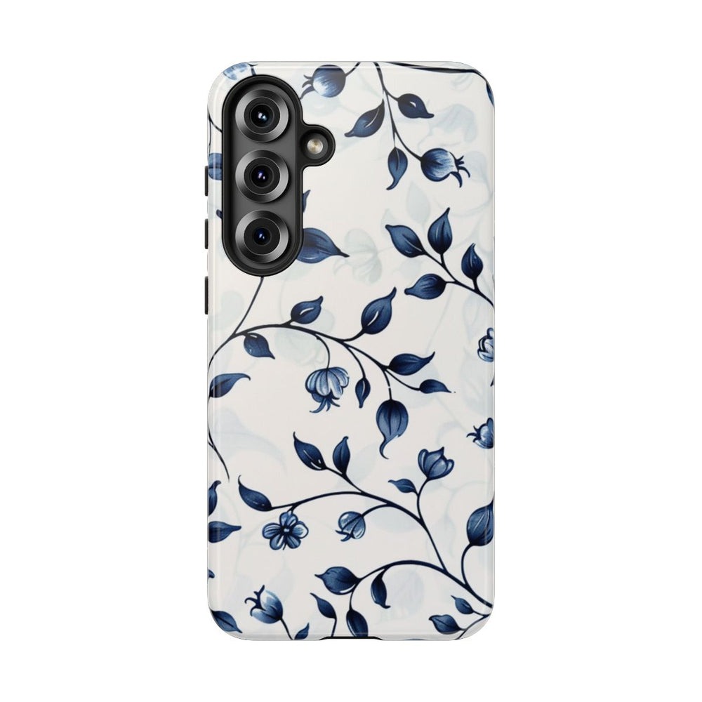 Blauw Bloemenrankenpatroon