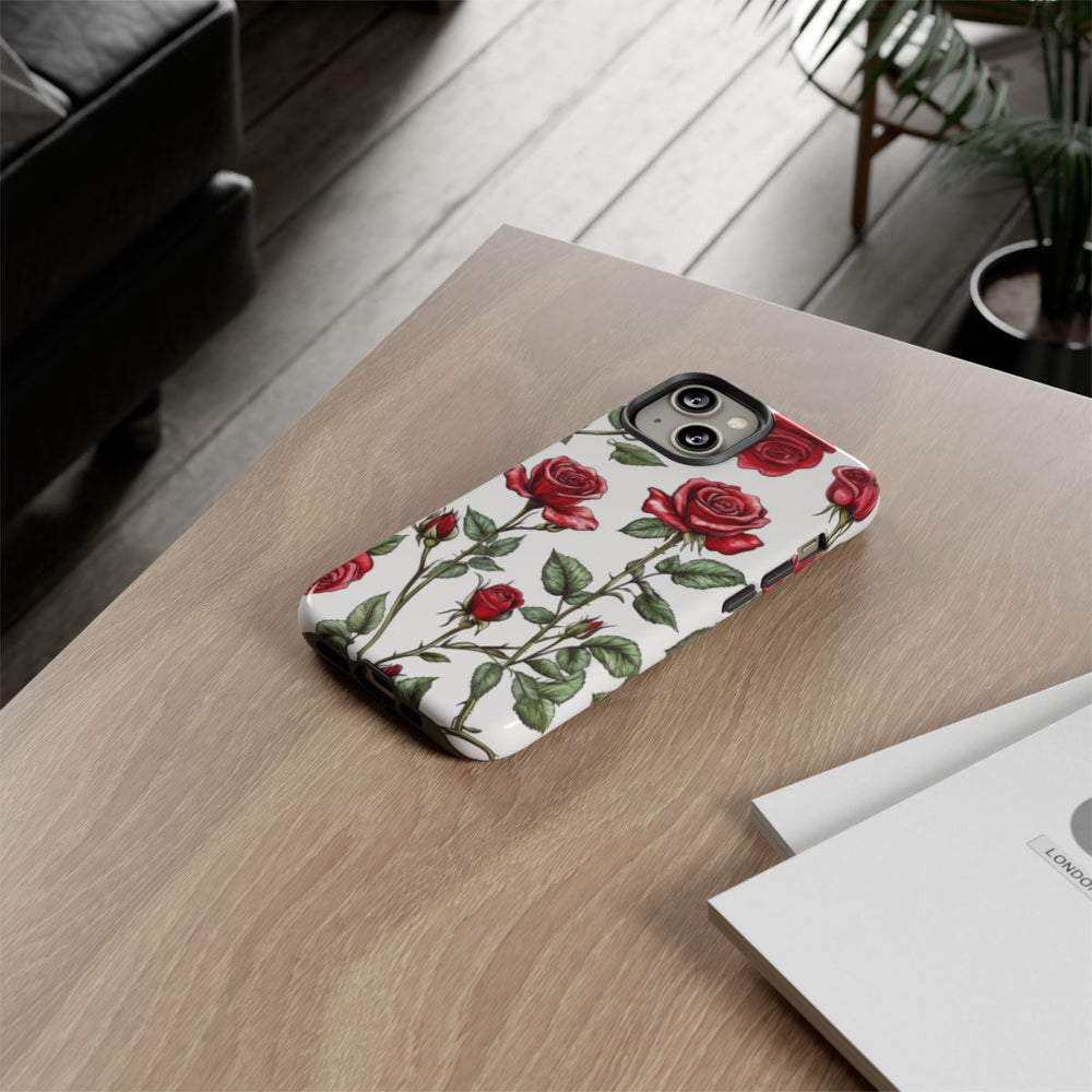 Rode Rozen Botanisch Patroon