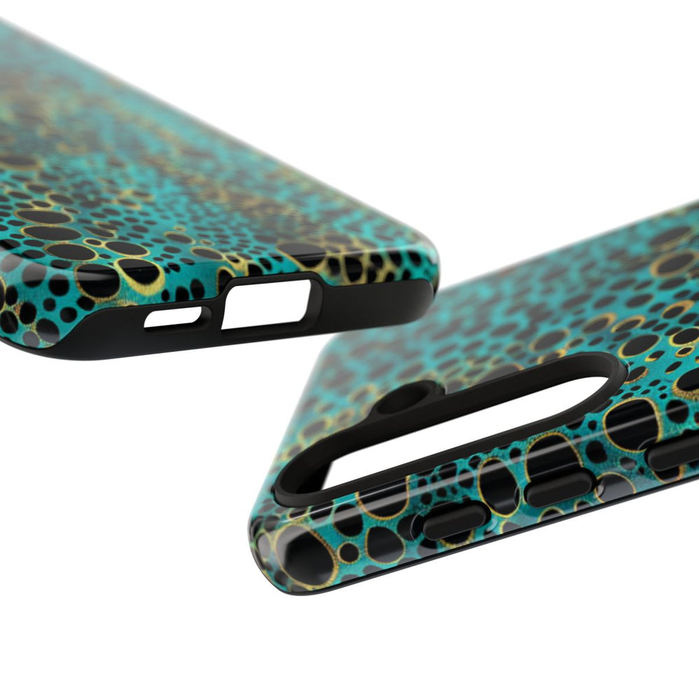 Turquoise en Zwart Abstract Stippenpatroon