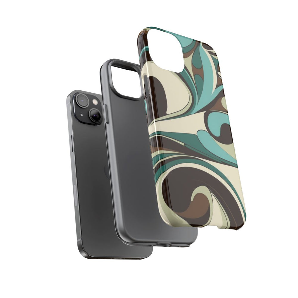 Abstracte Swirl in Teal en Bruin