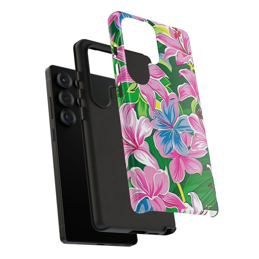 Roze en Blauwe Bloemenprint
