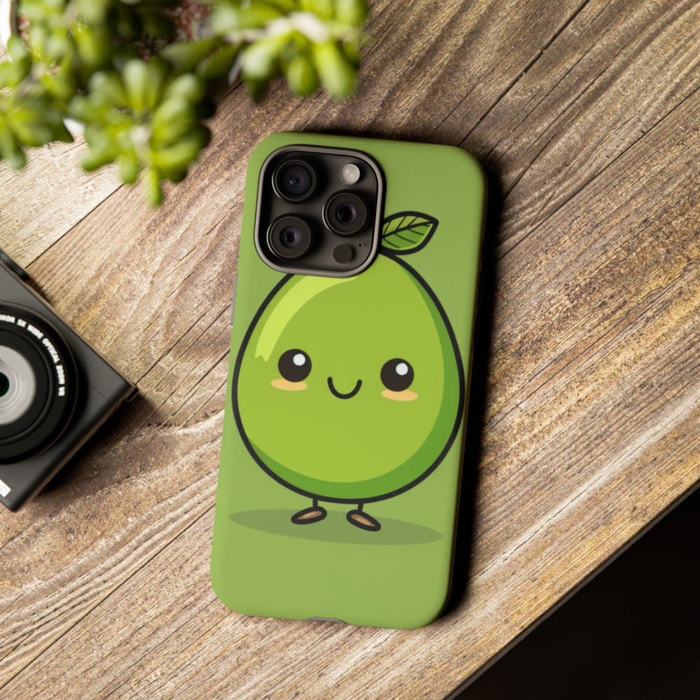 Schattige Groene Avocado in Cartoonstijl