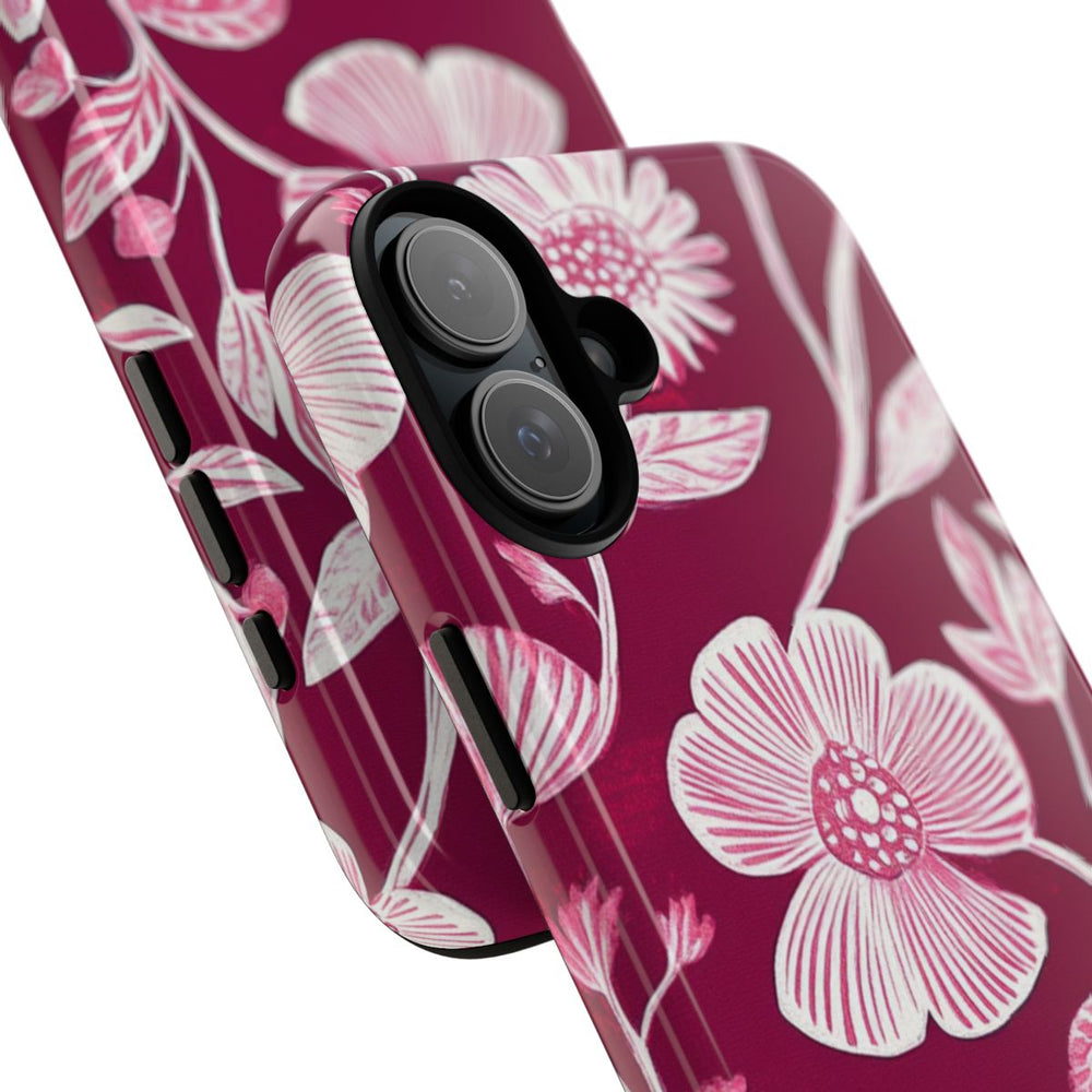 Roze en Witte Bloemenprint