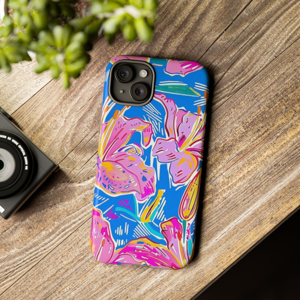 Felroze en Gele Bloemenprint