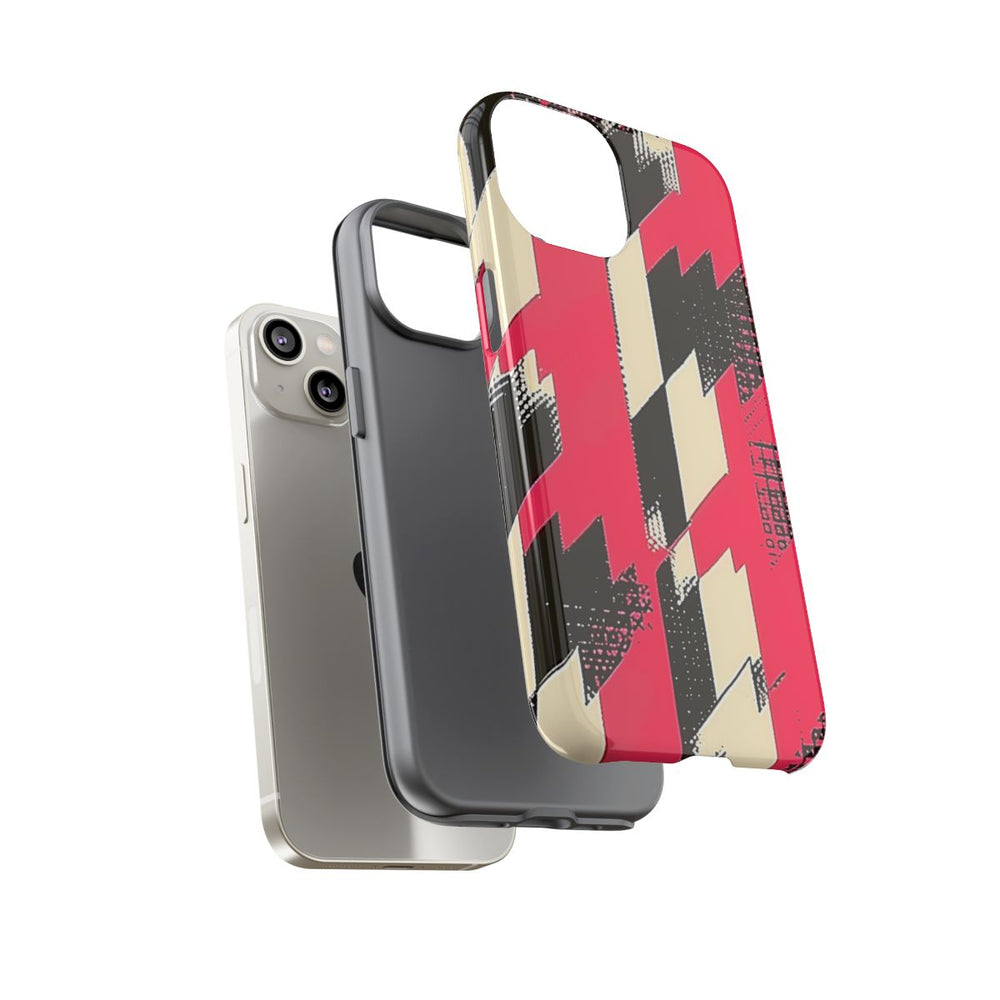 Roze en Zwart Pied-de-Poule Patroon