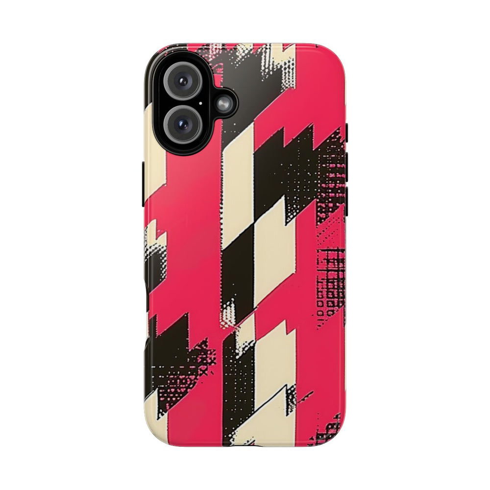 Roze en Zwart Pied-de-Poule Patroon
